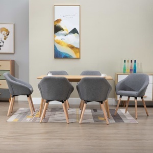vidaXL, vidaXL Esszimmerstühle 6 Stk. Hellgrau Stoff, vidaXL Esszimmerstühle 6 Stk. Hellgrau Stoff