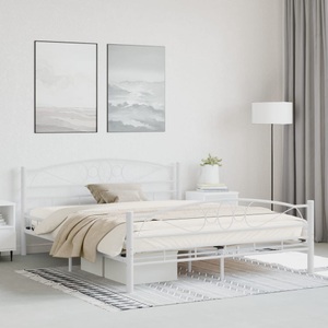 vidaXL, vidaXL Bettgestell Weiß Metall 160×200 cm