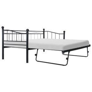vidaXL, vidaXL Bettgestell Schwarz Stahl 180×200/90×200 cm