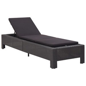 Diverse Hardware, Sonnenliege mit Auflage Schwarz Poly Rattan, vidaXL Sonnenliege mit Auflage Schwarz Poly Rattan