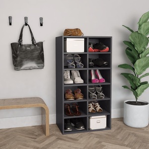 vidaXL Schuhregal Grau 54×34×100 cm Spanplatte