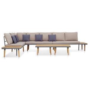 Diverse Hardware, 5-tlg. Garten-Lounge-Set mit Auflagen Massivholz Akazie Braun, vidaXL 7-tlg. Garten-Lounge-Set mit Kissen Massivholz Akazie Braun