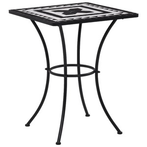 Diverse Hardware, Mosaik-Bistrotisch Schwarz und Weiss 60 cm Keramik
