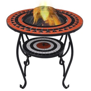 Diverse Hardware, Feuerschale Mosaik Terrakotta und Weiss 68 cm Keramik, vidaXL Feuertisch Mosaik Keramik Terracotta und Weiß 68 cm