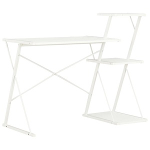 vidaXL, vidaXL Schreibtisch mit Regal Weiß 116×50×93 cm, vidaXL Schreibtisch mit Regal Weiß 116×50×93 cm