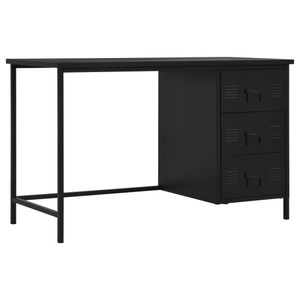 Diverse Hardware, Schreibtisch mit Schubladen Schwarz 120 x 55 x 75 cm Stahl, 