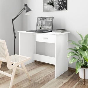 vidaXL, vidaXL Schreibtisch Weiß 100×50×76 cm Spanplatte, vidaXL Schreibtisch Weiß 100x50x76 cm Holzwerkstoff