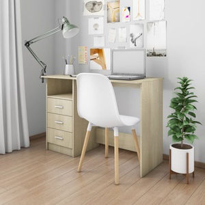 Diverse Hardware, Schreibtisch mit Schubladen Sonoma-Eiche 100x50x76cm Spanplatte, 