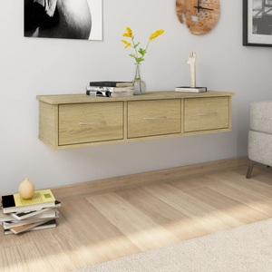 vidaXL, vidaXL Wand-Schubladenregal Sonoma-Eiche 88x26x18,5 cm Spanplatte, vidaXL Wand-Schubladenregal Sonoma-Eiche 88x26x18,5 cm Holzwerkstoff