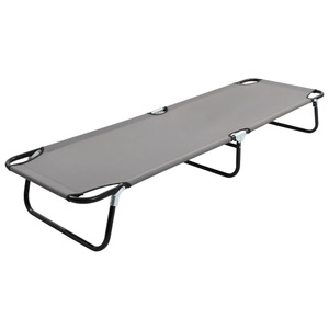 Campingbett Faltbar Grau Stahl