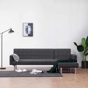 vidaXL, vidaXL Schlafsofa in L-Form Dunkelgrau Polyester