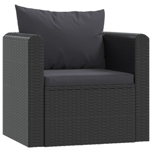 Diverse Hardware, Sessel mit Auflagen Poly Rattan Schwarz, vidaXL Sessel mit Auflagen Poly Rattan Schwarz