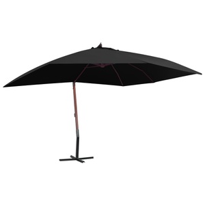 vidaXL, vidaXL Ampelschirm mit Holzmast 400×300 cm Schwarz
