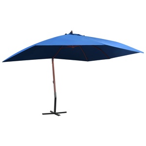 vidaXL, vidaXL Ampelschirm mit Holzmast 400×300 cm Blau
