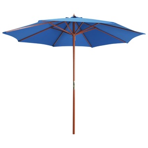 Diverse Hardware, Sonnenschirm mit Holz-Mast 300 x 258 cm Blau