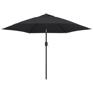 Diverse Hardware, Sonnenschirm mit LED-Leuchten und Stahlmast 300 cm Schwarz, vidaXL Sonnenschirm mit LED-Leuchten und Stahlmast 300 cm Schwarz