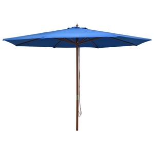 Diverse Hardware, Sonnenschirm mit Holzmast 350 cm Blau, vidaXL Sonnenschirm mit Holzmast 350 cm Blau