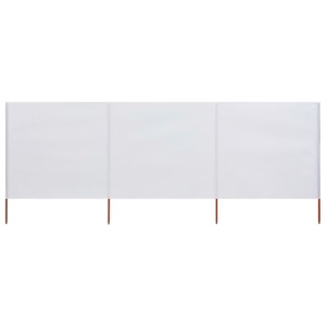 vidaXL, vidaXL 3-teiliges Windschutzgewebe 400 x 80 cm Sandweiß, vidaXL 3-teiliges Windschutzgewebe 400 x 80 cm Sandweiß