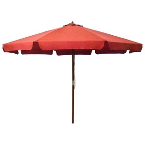 Diverse Hardware, Sonnenschirm mit Holzmast 330 cm Terrakotta