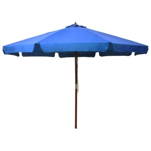 Diverse Hardware, Sonnenschirm mit Holzmast 330 cm Azurblau, vidaXL Sonnenschirm mit Holzmast 330 cm Azurblau