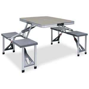 Diverse Hardware, Klappbarer Campingtisch mit 4 Sitzen Stahl Aluminium, vidaXL Klappbarer Campingtisch mit 4 Sitzen Stahl Aluminium