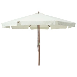 Diverse Hardware, Sonnenschirm mit Holzmast 330 cm Sandweiss