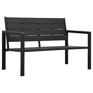 Diverse Hardware, Gartenbank 120 cm HDPE Schwarz Holzoptik, 