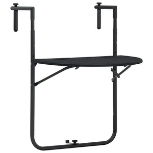 vidaXL, vidaXL Balkonhängetisch Schwarz 60x64x83,5 cm Kunststoff Rattanoptik