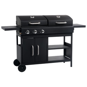 Diverse Hardware, Gas- und Holzkohle-Grill mit 3 Brennern, 