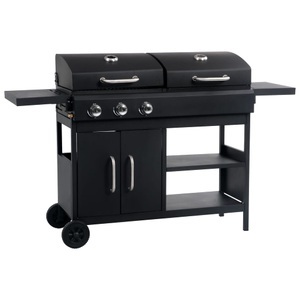 Diverse Hardware, Gas- und Holzkohle-Grill mit 3 Brennern, 