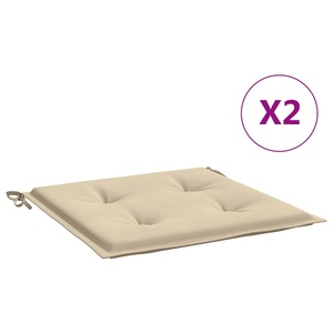 vidaXL, vidaXL Gartenstuhl-Kissen 2 Stk. Beige 50x50x4 cm, vidaXL Gartenstuhl-Kissen 2 Stk. Beige 50x50x3 cm Oxford-Gewebe