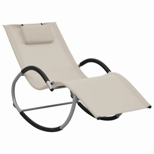 Diverse Hardware, Sonnenliege mit Auflage Creme Textilene, vidaXL Sonnenliege mit Kissen Creme Textilene