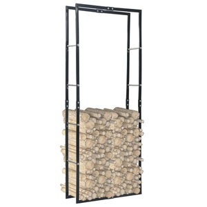 vidaXL, vidaXL Brennholzregal Schwarz 80×25×200 cm Stahl, 