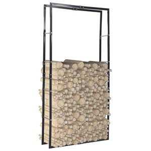 vidaXL, vidaXL Brennholzregal Schwarz 100×25×200 cm Stahl, 