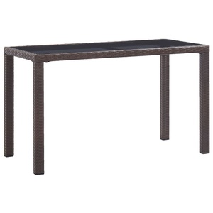 Gartentisch Braun 123 x 60 x 74 cm Poly Rattan