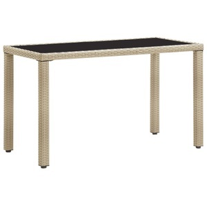 Gartentisch Grau 123 x 60 x 74 cm Poly Rattan