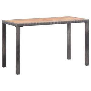 Diverse Hardware, Gartentisch Anthrazit und Braun 123x60x74 cm Akazie Massivholz