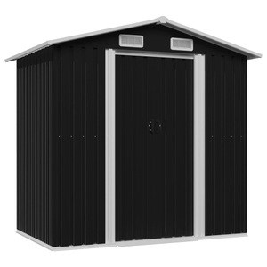 Diverse Hardware, Gartenschuppen Anthrazit Stahl 204 x 132 x 186 cm, vidaXL Gartenschuppen Anthrazit Stahl 204 x 132 x 186 cm