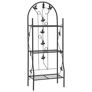 Diverse Hardware, 3-stufiges Pflanzenregal Schwarz 52 x 28 x 128 cm Eisen