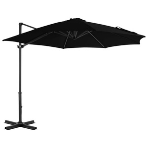 vidaXL, vidaXL Ampelschirm mit Aluminium-Mast Schwarz 300 cm