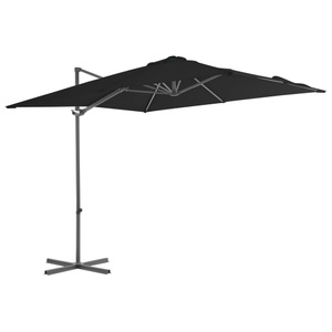 vidaXL, vidaXL Ampelschirm mit Stahlmast Schwarz 250x250 cm, vidaXL Ampelschirm mit Stahl-Mast 250x250 cm Schwarz