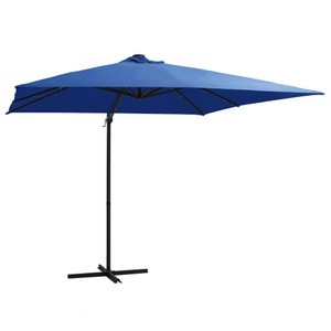 Diverse Hardware, Ampelschirm mit LED-Leuchten und Stahlmast 250x250cm Azurblau, vidaXL Ampelschirm mit LED-Beleuchtung Stahl-Mast 250x250 cm Azurblau
