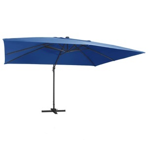 Diverse Hardware, Ampelschirm mit LED-Leuchten und Alu-Mast 400x300 cm Azurblau, vidaXL Ampelschirm mit LED-Beleuchtung Alu-Mast 400x300 cm Azurblau