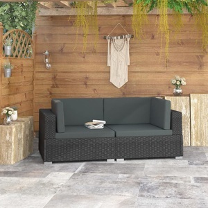 Diverse Hardware, Ecksofas 2 Stk. mit Auflagen Poly Rattan Schwarz, vidaXL Ecksofas 2 Stk. mit Auflagen Poly Rattan Schwarz