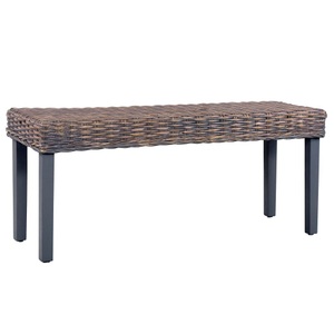 Diverse Hardware, Sitzbank 110 cm Grau Natur Kubu-Rattan und Massivholz Mango, vidaXL Sitzbank 110 cm Grau Natur Kubu-Rattan und Massivholz Mango