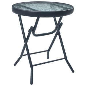 Diverse Hardware, Bistrotisch Schwarz 40 x 46 cm Stahl und Glas