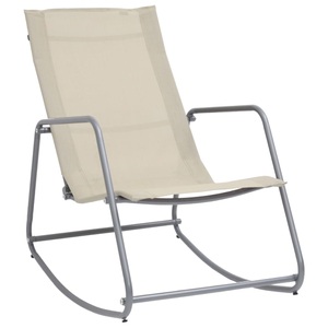 vidaXL, vidaXL Garten-Schaukelstuhl Creme 95x54x85 cm Textilene, 