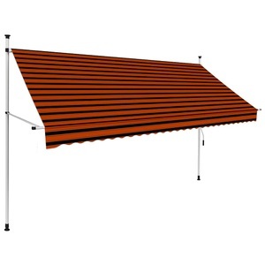 Diverse Hardware, Einziehbare Markise Handbetrieben 300 cm Orange und Braun, VidaXL - Markise gewebe, One Size, Multicolor
