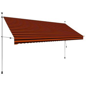 Diverse Hardware, Einziehbare Markise Handbetrieben 350 cm Orange und Braun, vidaXL Einziehbare Markise Handbetrieben 350 cm Orange und Braun