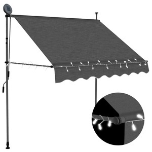 Diverse Hardware, Einziehbare Markise Handbetrieben mit LED 100 cm Anthrazit, vidaXL Einziehbare Markise Handbetrieben mit LED 100 cm Anthrazit